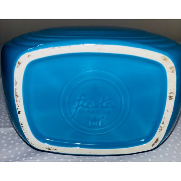 Fiestaware Homer Laughlin Water Disk Pitcher Jug in Turquoise, Vintage, Pristine - Picture 6 of 6